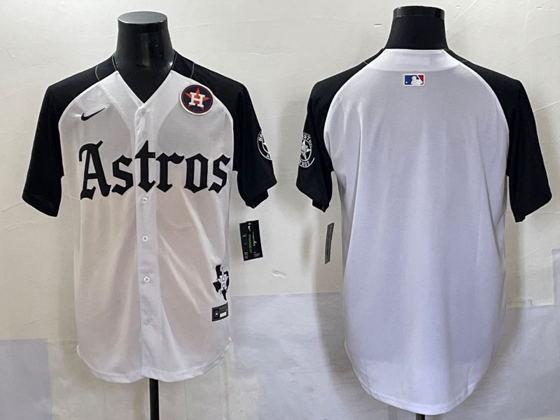 Men 2025 Houston Astros Blank White Black Five generations Joint Name Nike MLB Jersey style 2->houston astros->MLB Jersey